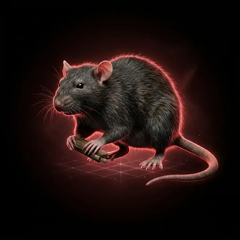 3D render of Australian Black (Roof) Rat pest